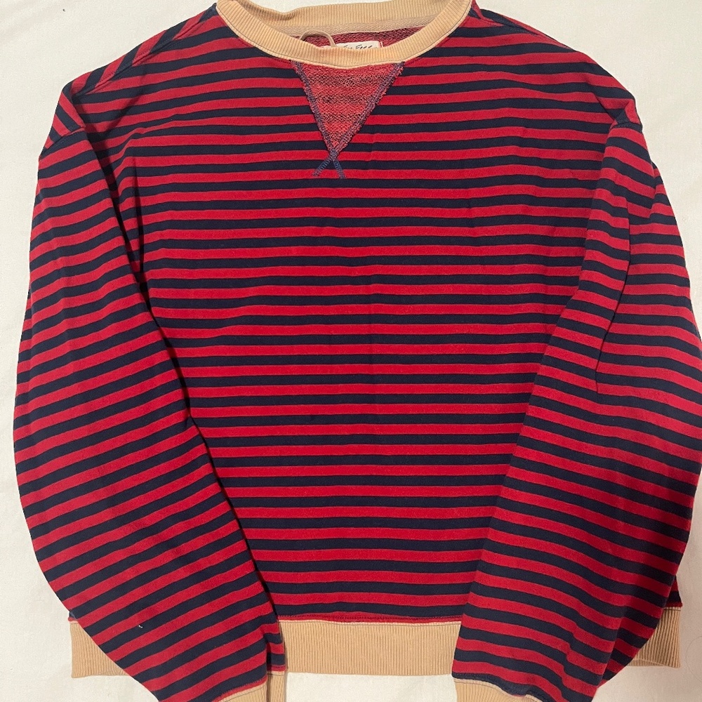 Free People Classic Striped Oversized Crewneck
